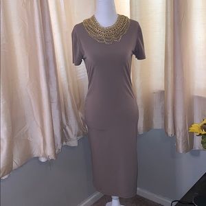 Tan slim dress